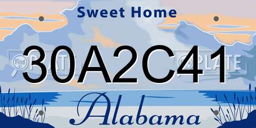 30A2C41 Alabama License Plate