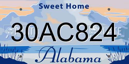 30AC824 Alabama License Plate