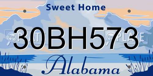 30BH573 Alabama License Plate