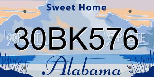 30BK576 Alabama License Plate