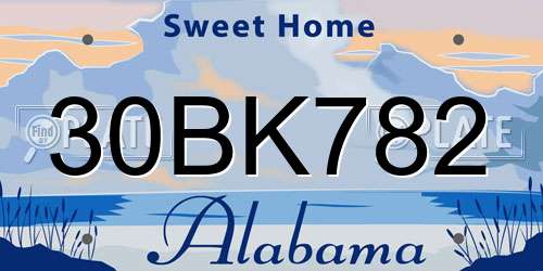 30BK782 Alabama License Plate