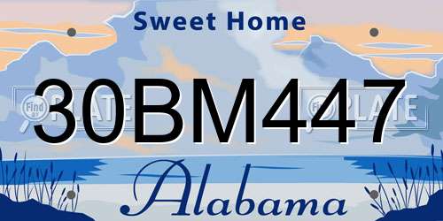30BM447 Alabama License Plate