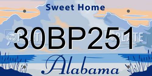 30BP251 Alabama License Plate