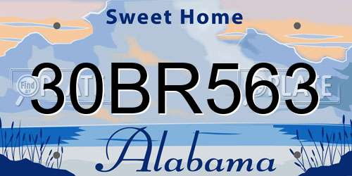 30BR563 Alabama License Plate