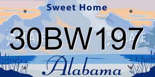 30BW197 Alabama License Plate