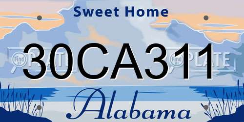 30CA311 Alabama License Plate