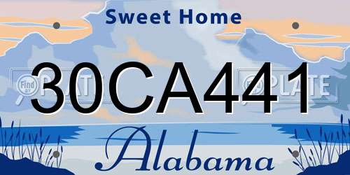 30CA441 Alabama License Plate