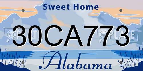 30CA773 Alabama License Plate