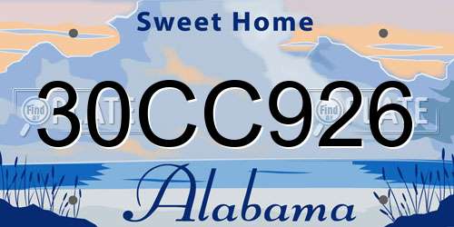 30CC926 Alabama License Plate