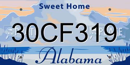 30CF319 Alabama License Plate