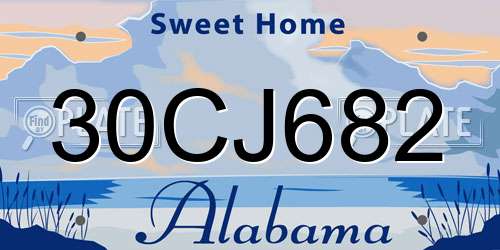 30CJ682 Alabama License Plate