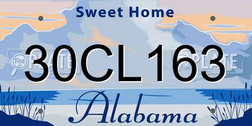 30CL163 Alabama License Plate
