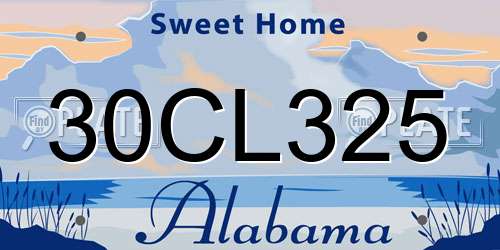 30CL325 Alabama License Plate