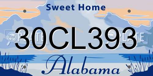 30CL393 Alabama License Plate