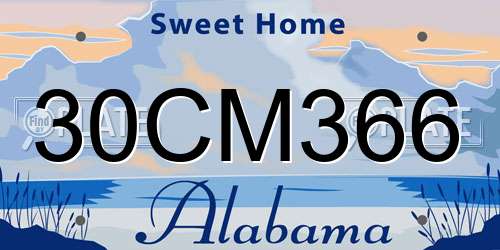 30CM366 Alabama License Plate