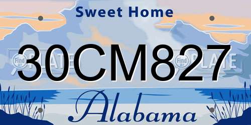 30CM827 Alabama License Plate