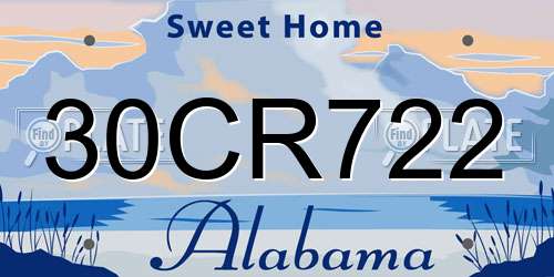30CR722 Alabama License Plate