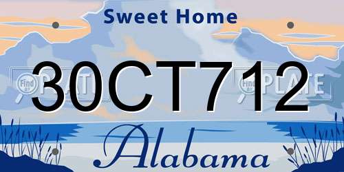 30CT712 Alabama License Plate