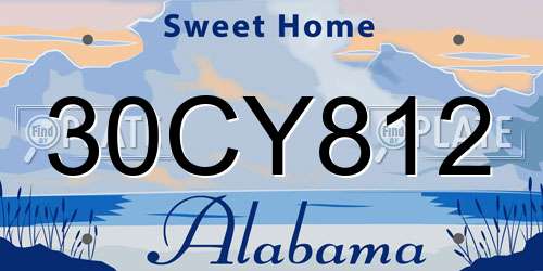 30CY812 Alabama License Plate