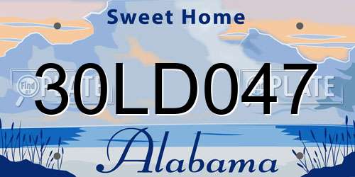 30LD047 Alabama License Plate