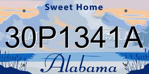 30P1341A Alabama License Plate