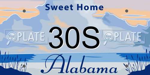 30S Alabama License Plate
