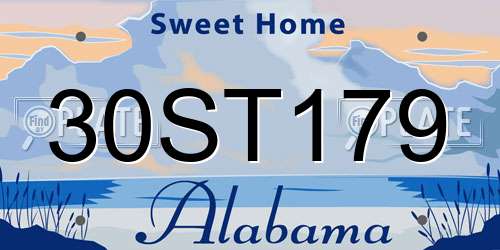 30ST179 Alabama License Plate