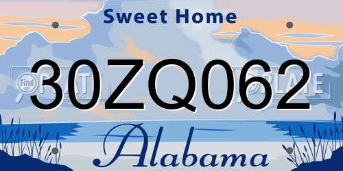 30ZQ062 Alabama License Plate