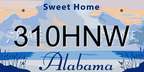 310HNW Alabama License Plate