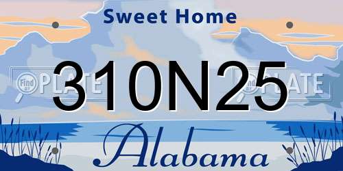 310N25 Alabama License Plate