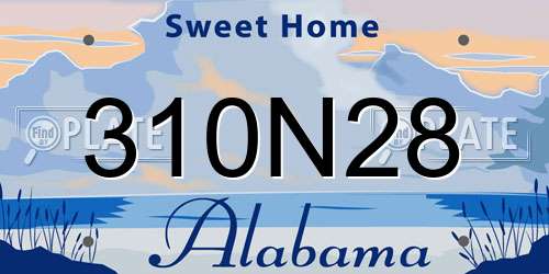 310N28 Alabama License Plate