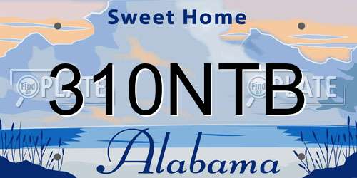 310NTB Alabama License Plate