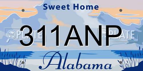 311ANP Alabama License Plate