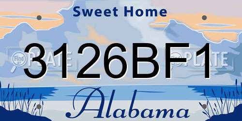 3126BF1 Alabama License Plate