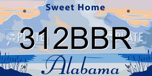 312BBR Alabama License Plate