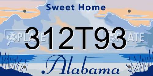312T93 Alabama License Plate