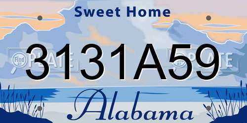3131A59 Alabama License Plate