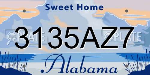 3135AZ7 Alabama License Plate
