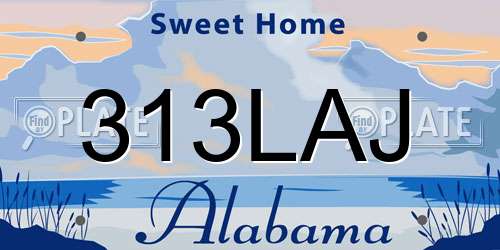 313LAJ Alabama License Plate