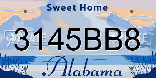 3145BB8 Alabama License Plate