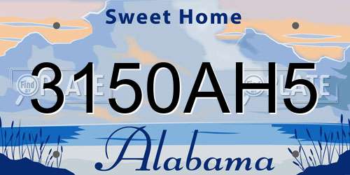 3150AH5 Alabama License Plate