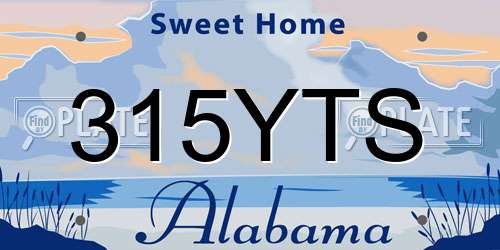 315YTS Alabama License Plate