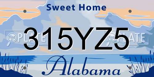315YZ5 Alabama License Plate