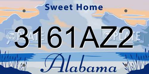 3161AZ2 Alabama License Plate