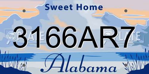 3166AR7 Alabama License Plate