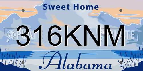 316KNM Alabama License Plate