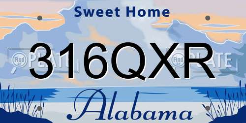 316QXR Alabama License Plate