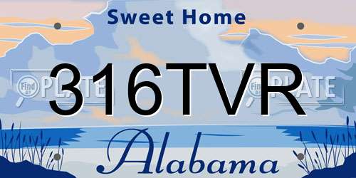 316TVR Alabama License Plate