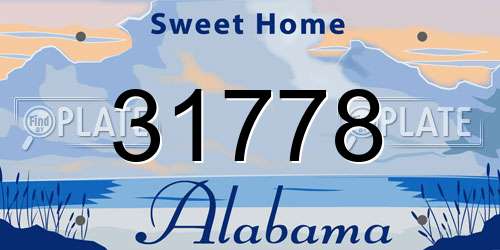 31778 Alabama License Plate