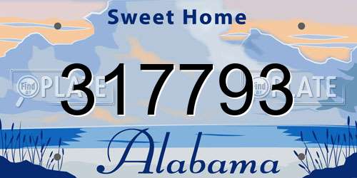 317793 Alabama License Plate